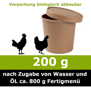 Unser 200 g Trocken Barf Wunschnapf vom Huhn ist ein Alleinfuttermittel ohne billige Füllstoffe und ohne Farb- und Konservierungsstoffe